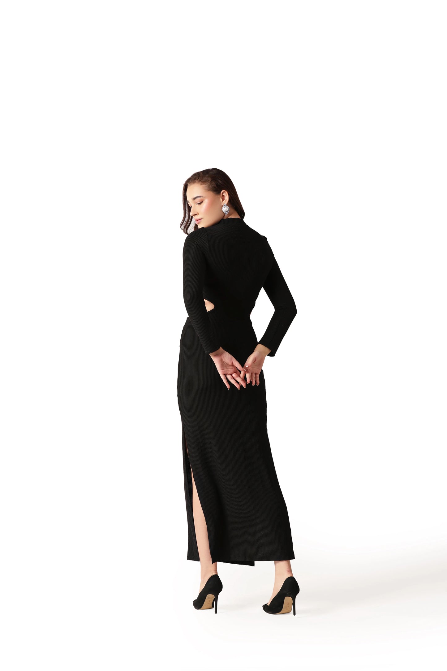 Ribbed Chic Twist Waist Dress