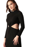 Ribbed Chic Twist Waist Dress