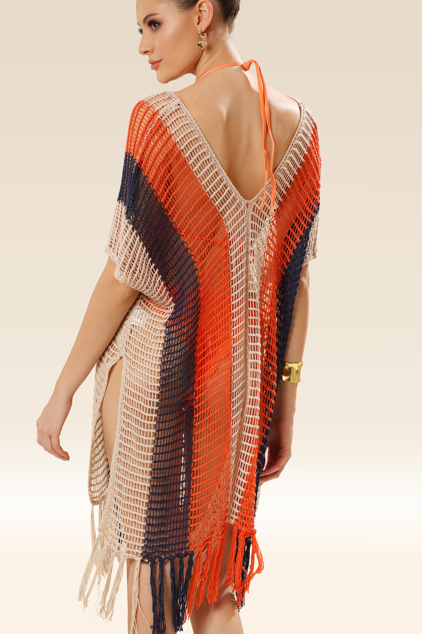 Rainbow Shoreline Striped Beauty Cover-Up