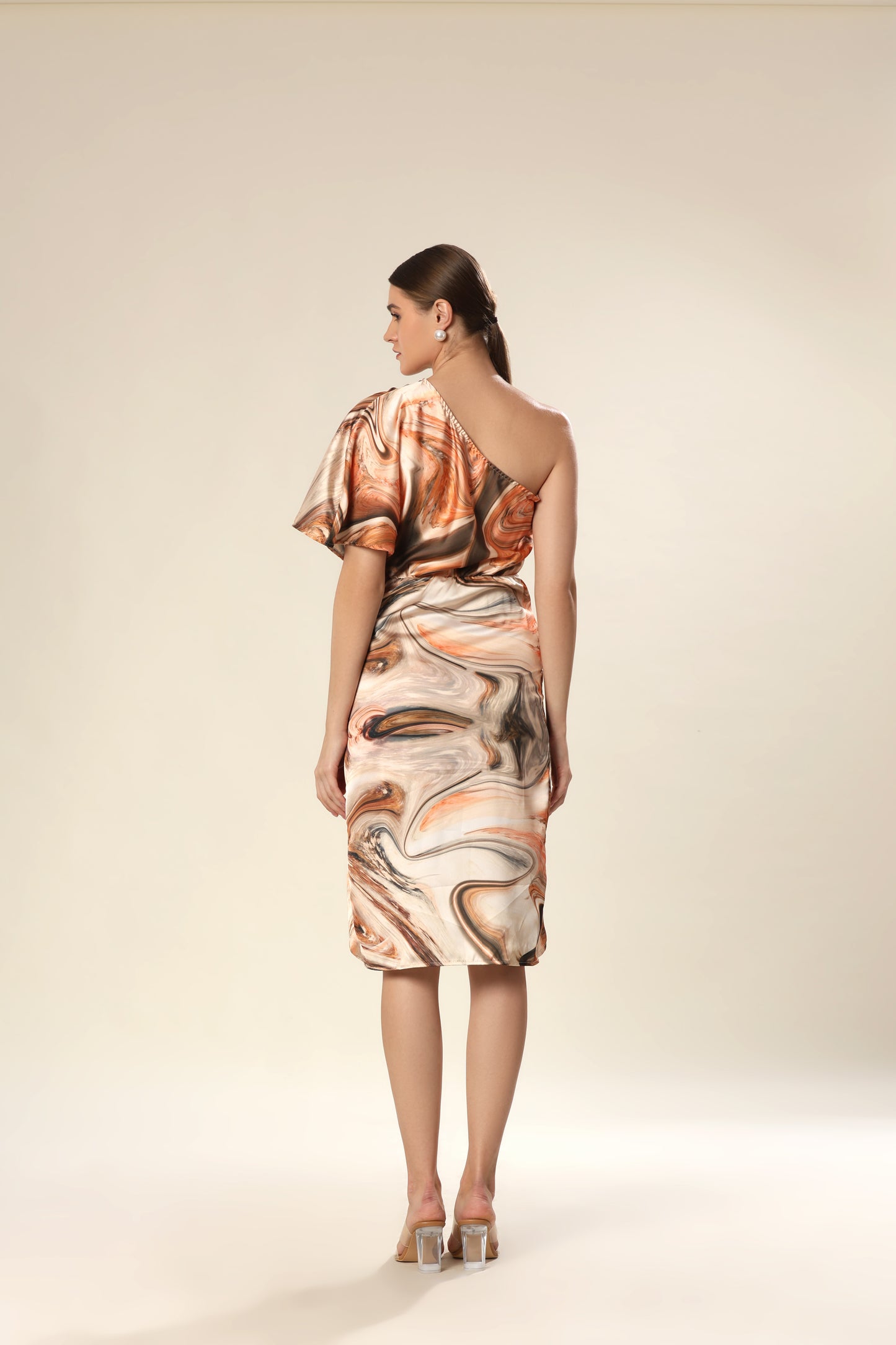 Mocha Midi Wrap Glam Dress
