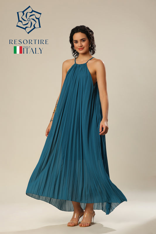 Pleats In Paradise Sleeveless Elegance Dress