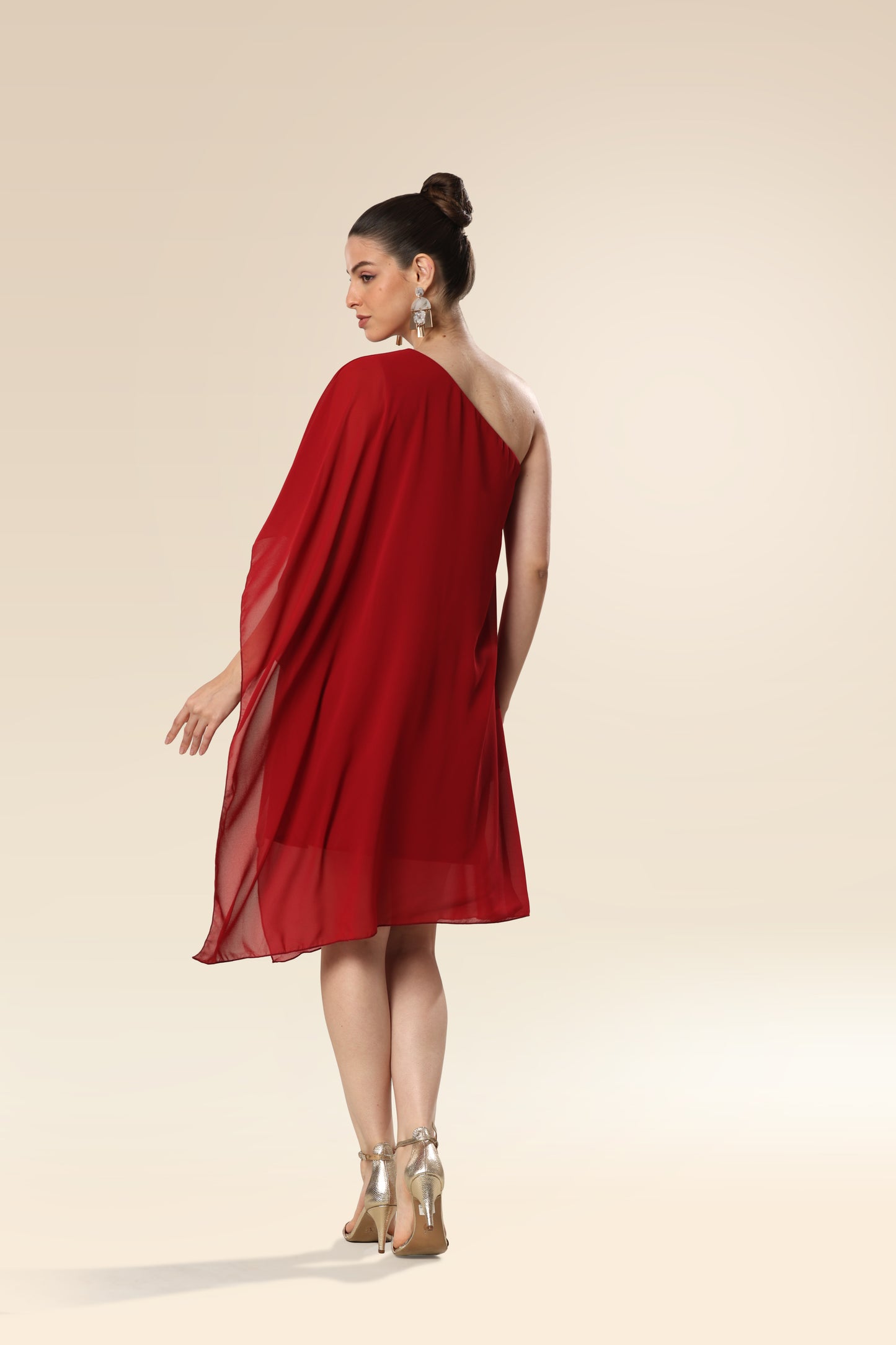 Red Rhapsody One-Shoulder Stunner Dress