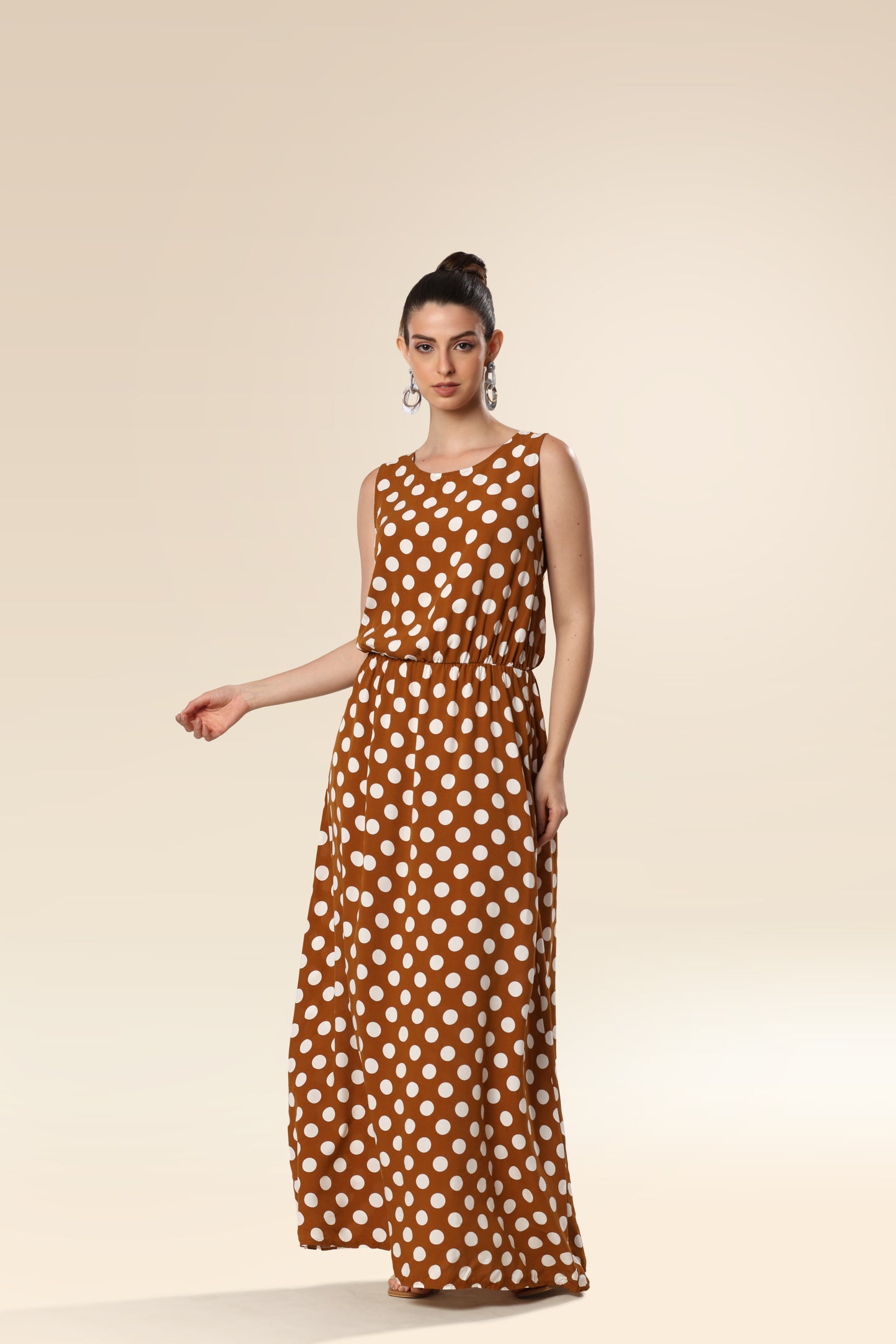 Caramel Charm Dottie Dress
