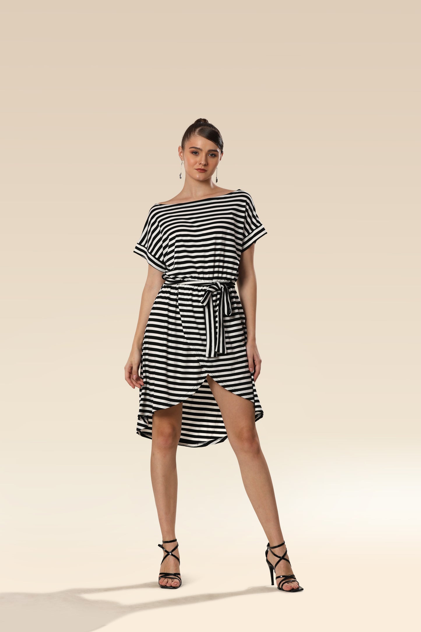 Modern Monochrome Wrap Glam Dress