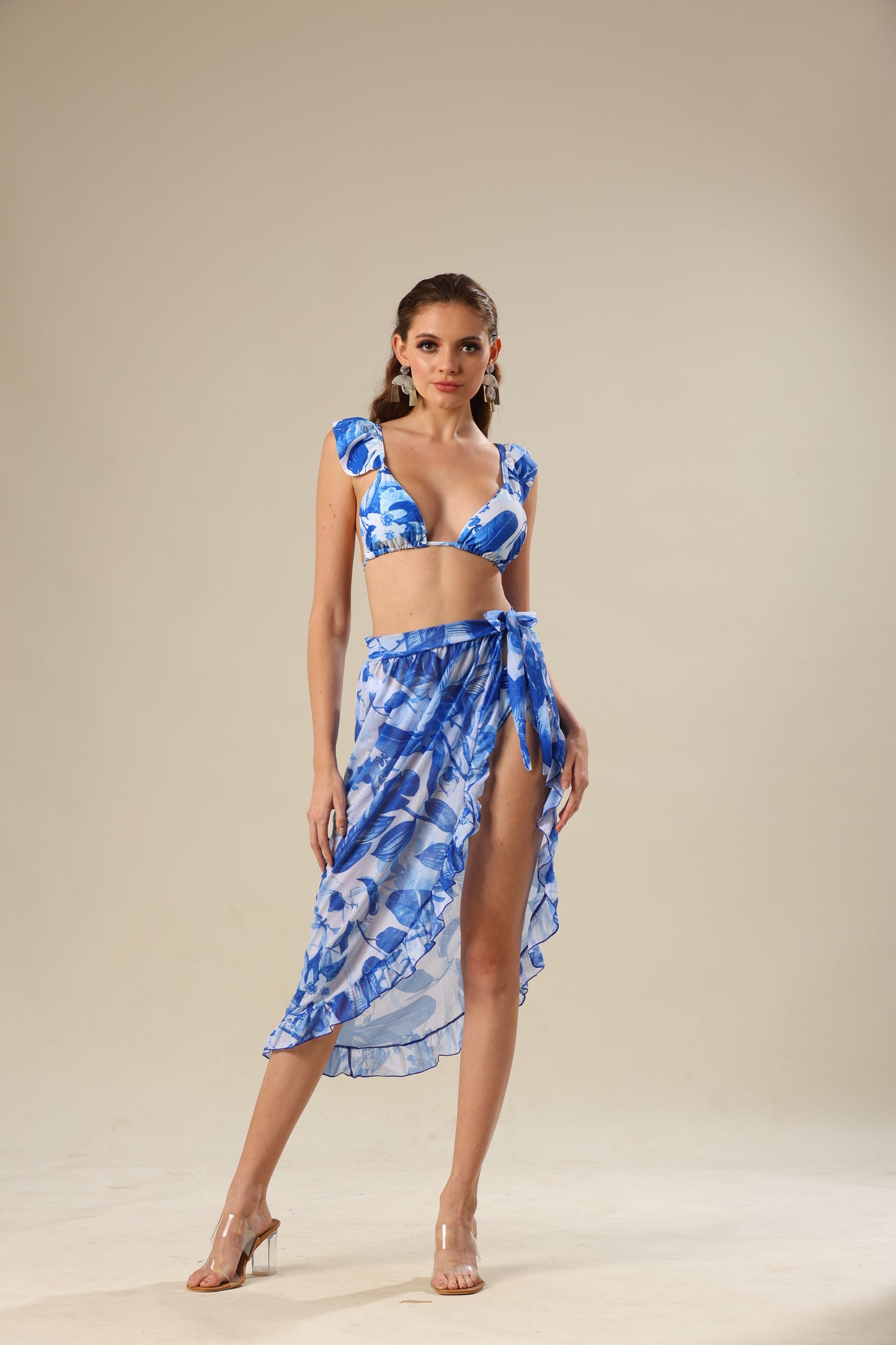 Blue Lagoon Blossom Bikini Set
