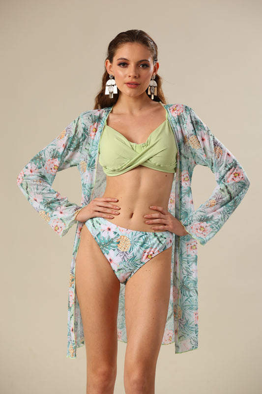 Minty petal Paradise Bikini Set