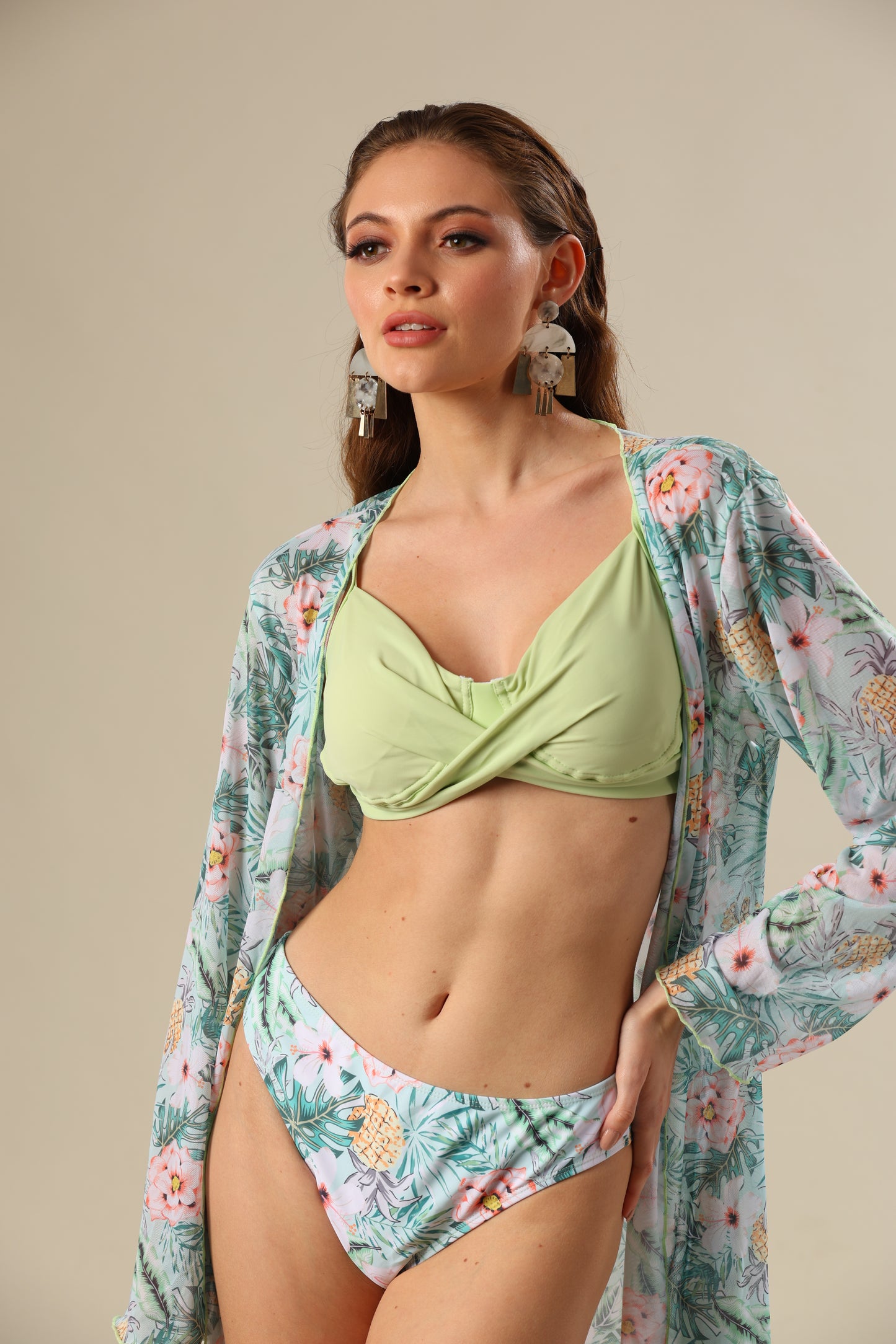 Minty petal Paradise Bikini Set