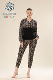 Luxe Velvet Geometric Ensemble Track Suit - Tracksuit