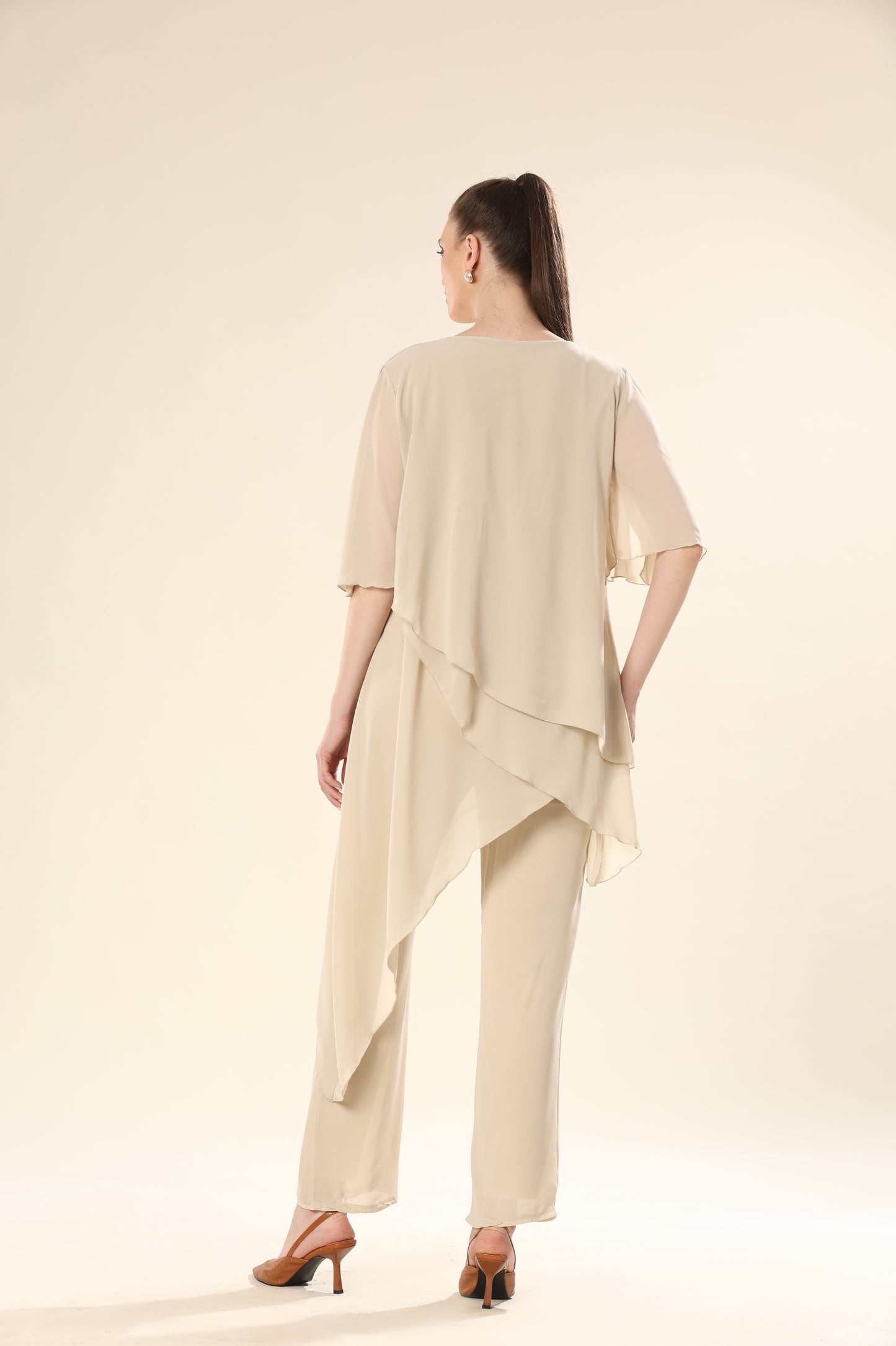 Set Of Translucent Tunic And Long Pants - Co ord set