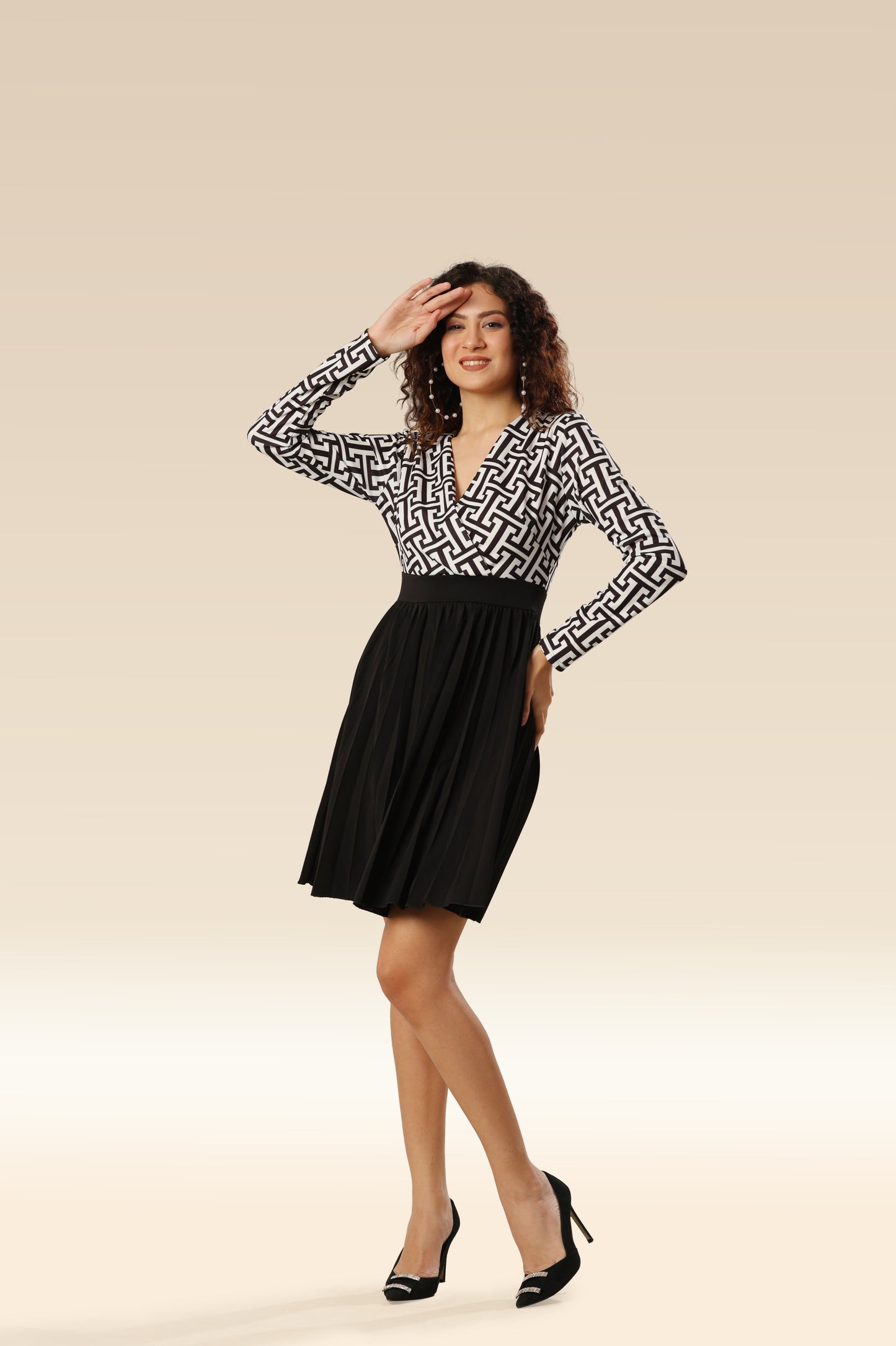 Geometric Ease Relaxed Chic Dress