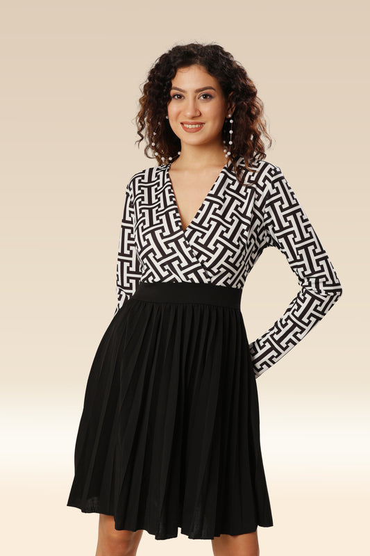 Geometric Ease Relaxed Chic Dress