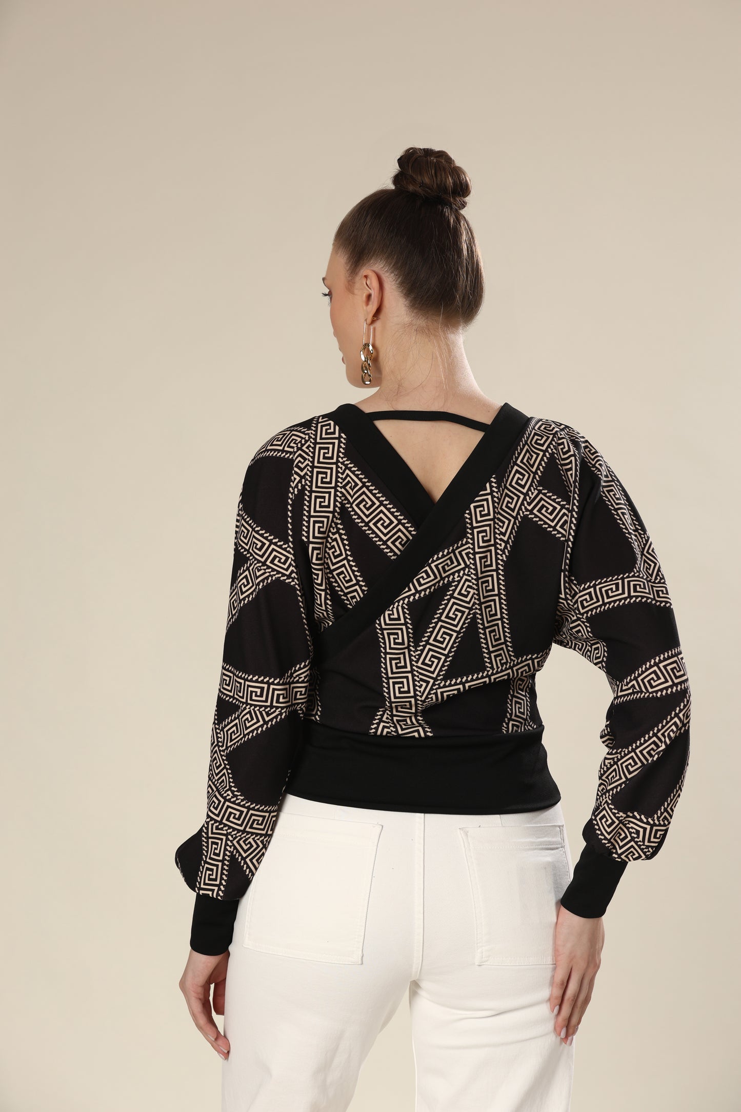 Chick Black Geometry Charm Top