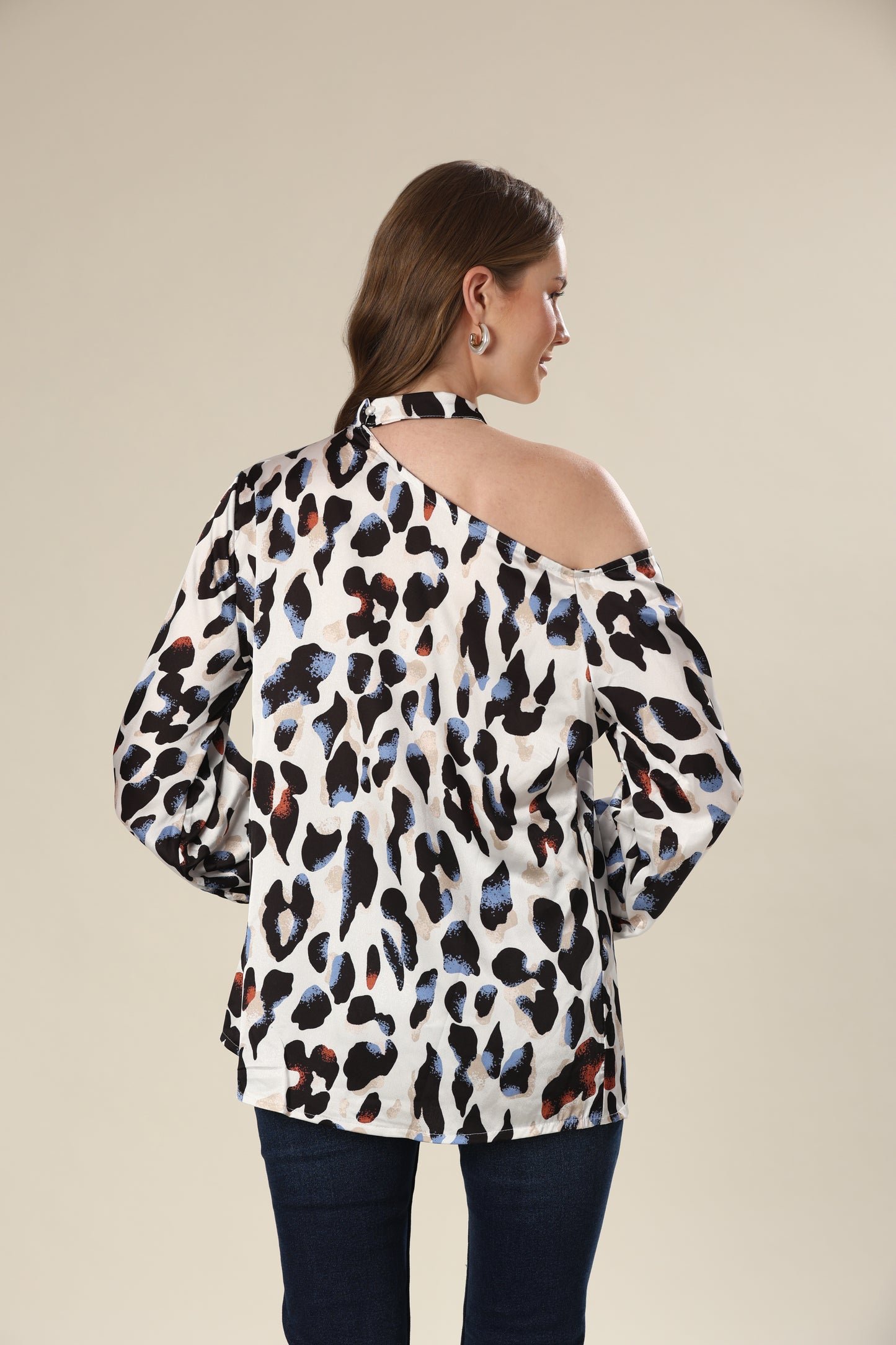 Marbled Majesty Asymmetric Leopard Charm Top