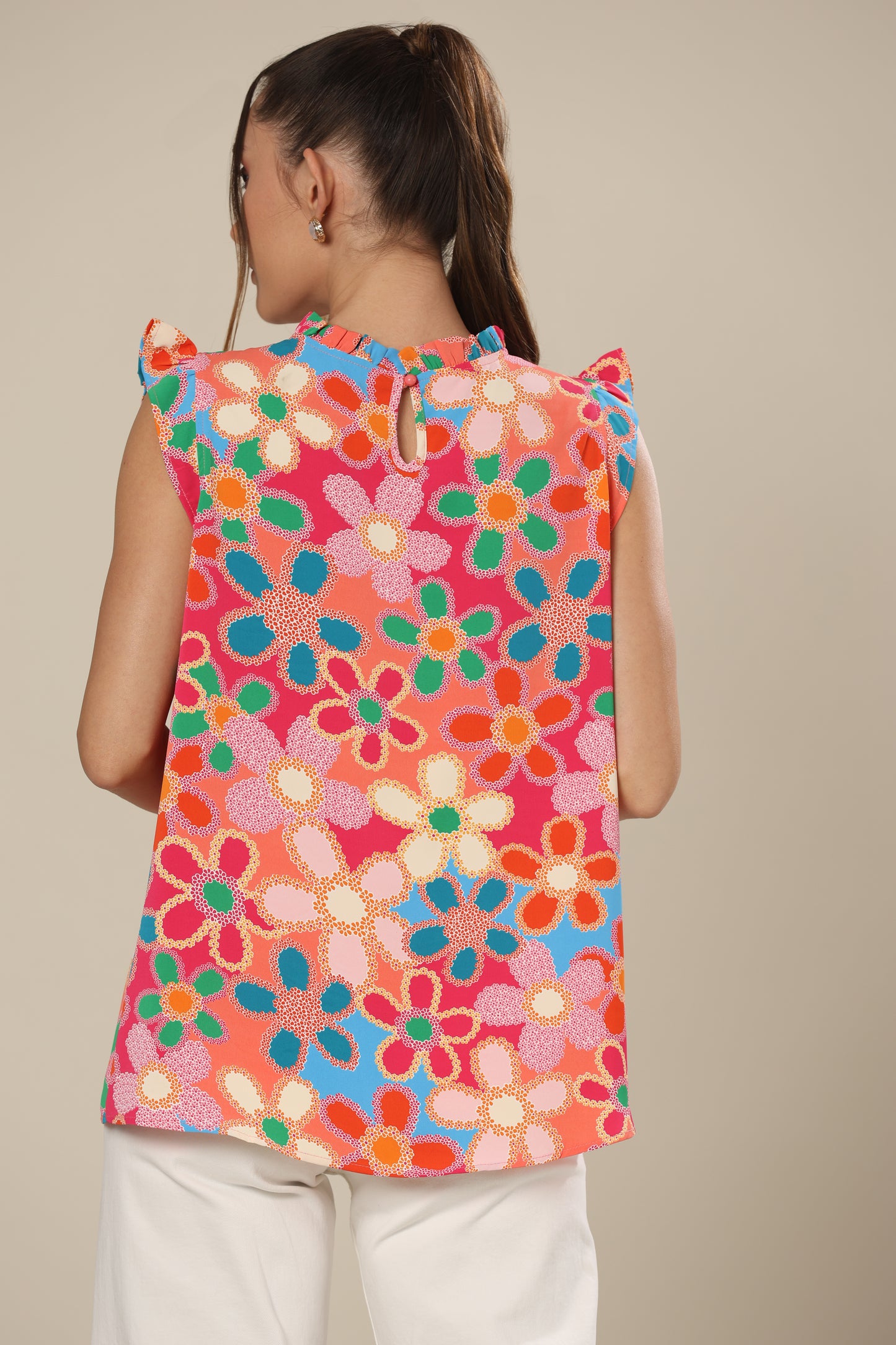 Pink Petunia Boho Clinic Top