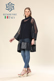 Transparent Tunic With Faux Leather