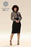 Kaleidoscopic Elegance Geometric Party Dress With Belt