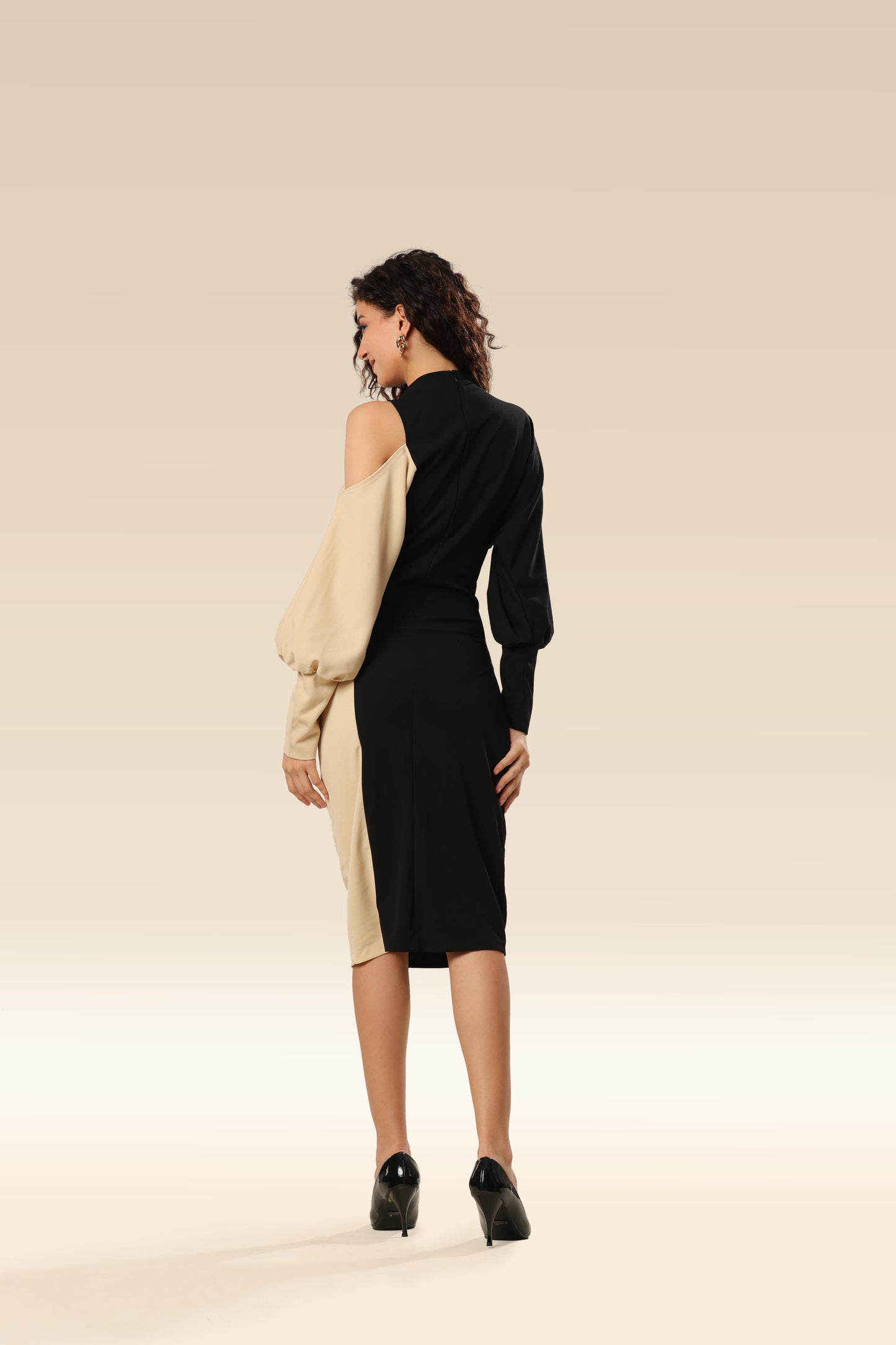 Geometric Gala Off-Shoulder Stunner Dress