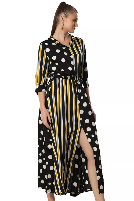 Mingle & Dazzle Brown Polka Symphony Dress