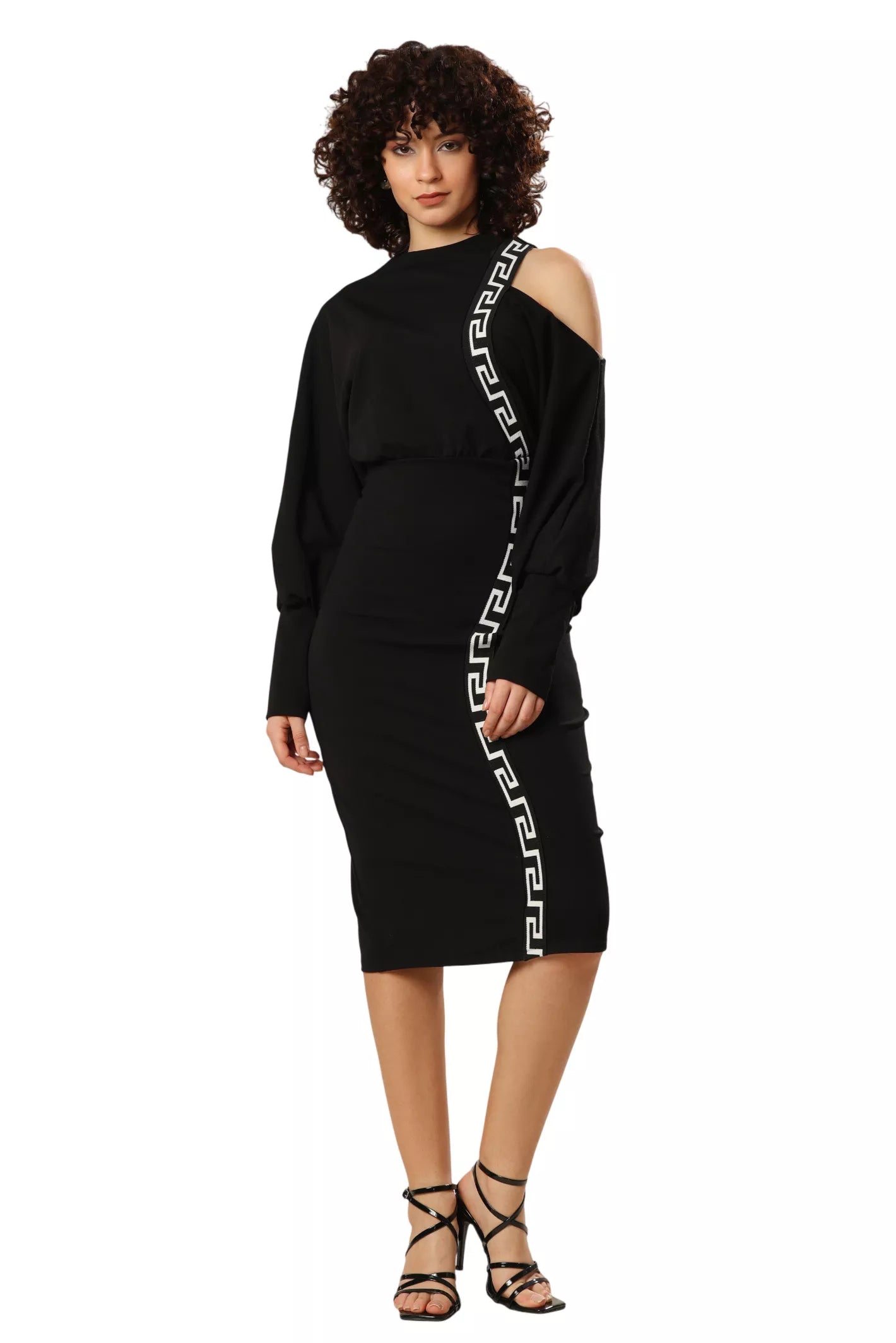 Geometric Gala Off-Shoulder Stunner Dress