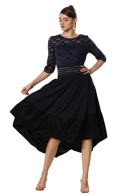 Blue Breeze Chic Cobalt Lace Bliss Gown