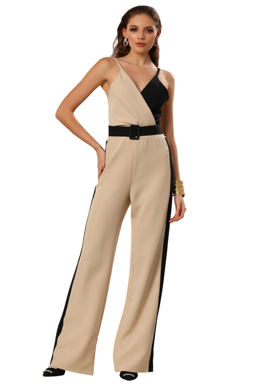 Dapper Duo Tone Attire Jump Suit