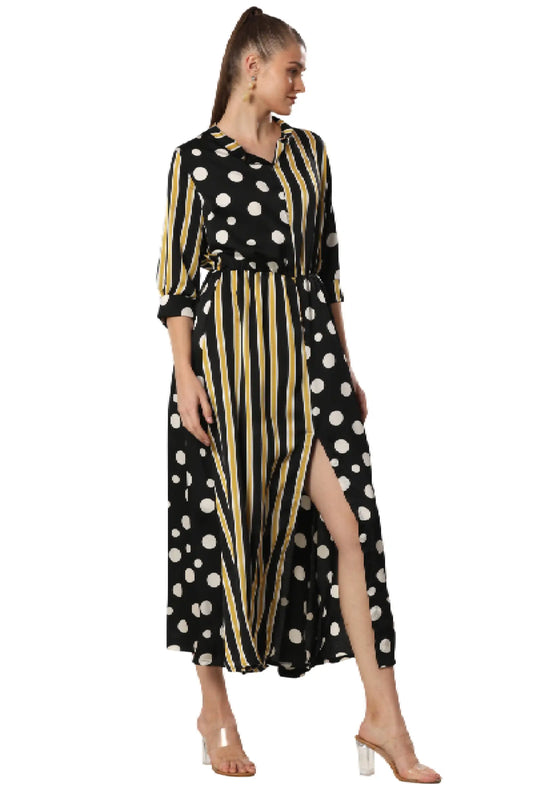 Mingle & Dazzle Brown Polka Symphony Dress