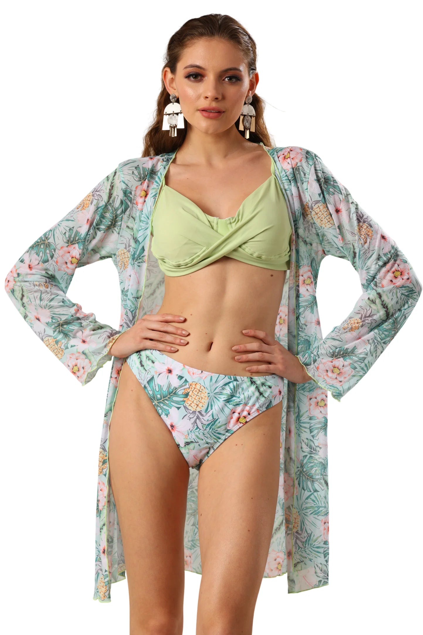 Minty petal Paradise Bikini Set
