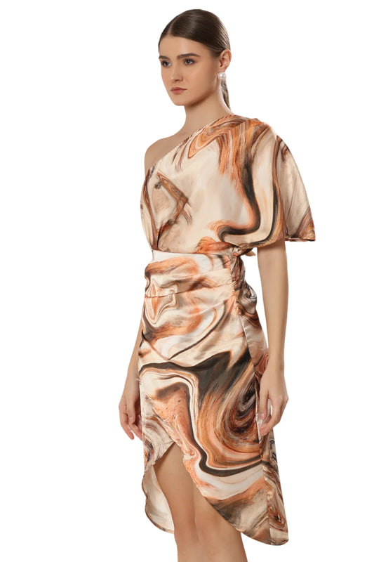 Mocha Midi Wrap Glam Dress