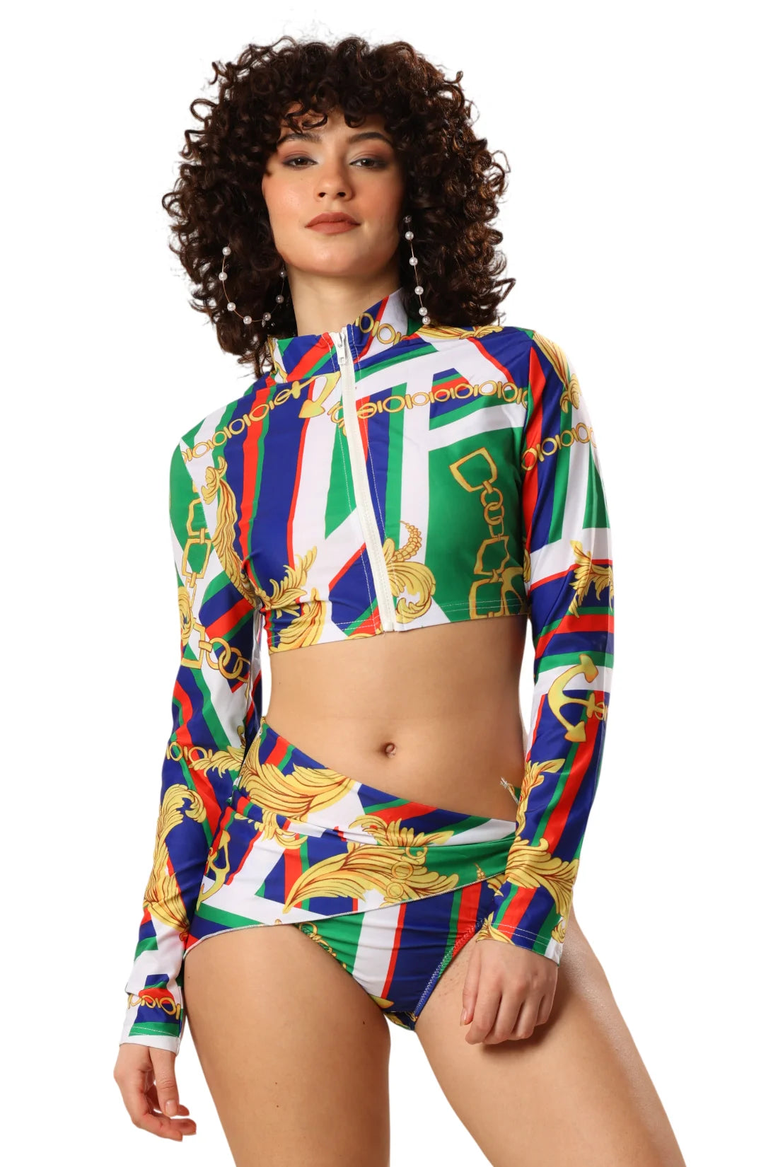 Mossy Marvel Zipper Bikini Set