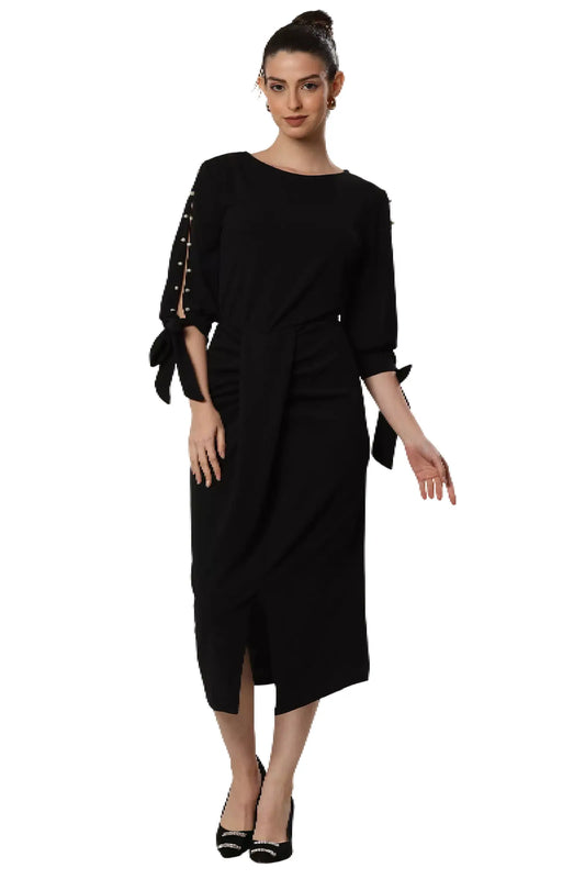 Pearl Embrace Black Dress