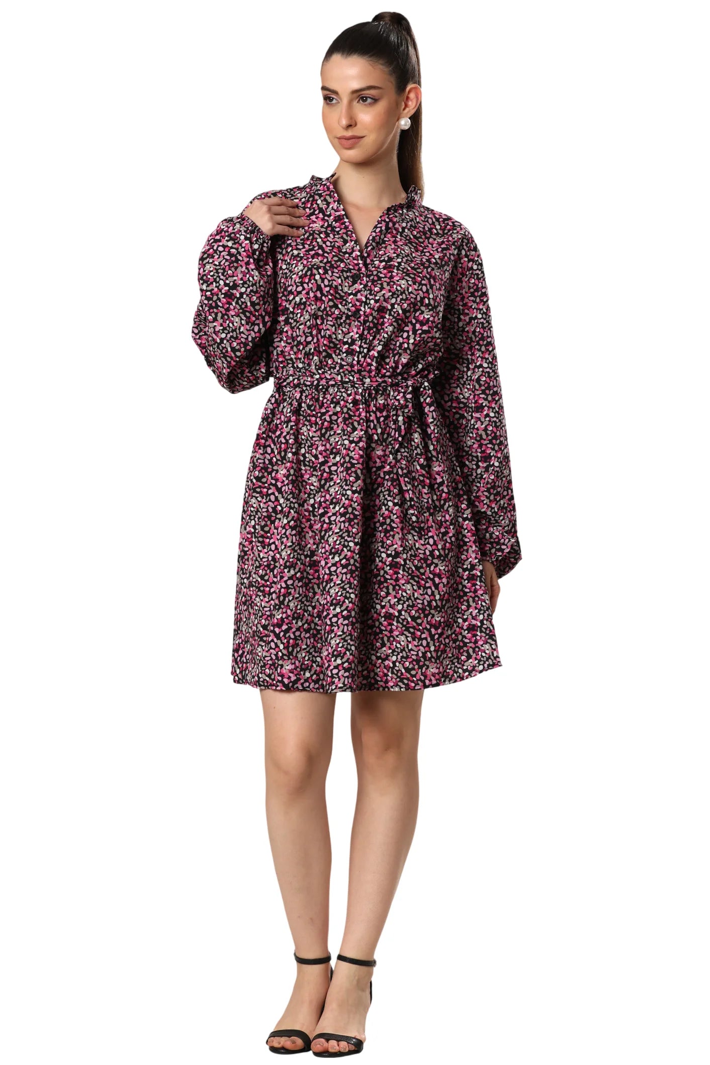 Vibrant Vogue Belted Dress