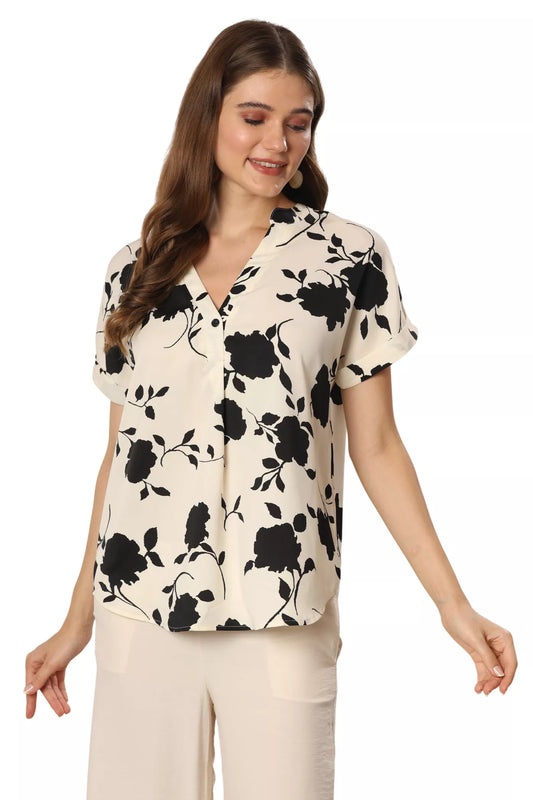 Bisque Blossom Print Top