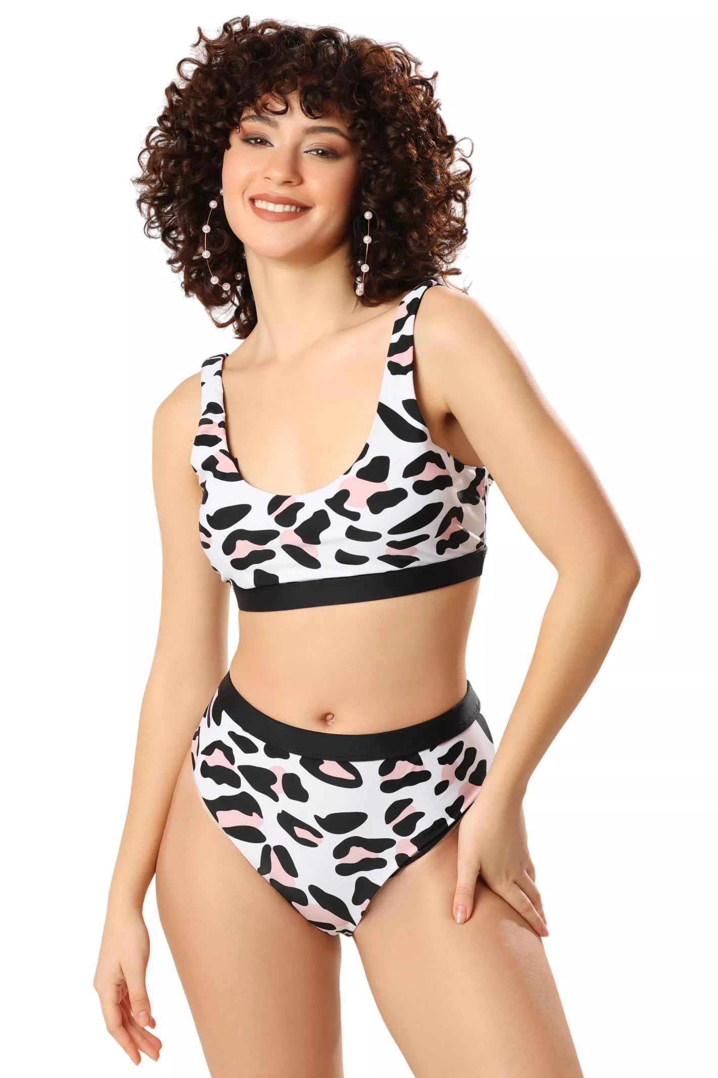Cheetah Chic In Monochrome Swim Wear