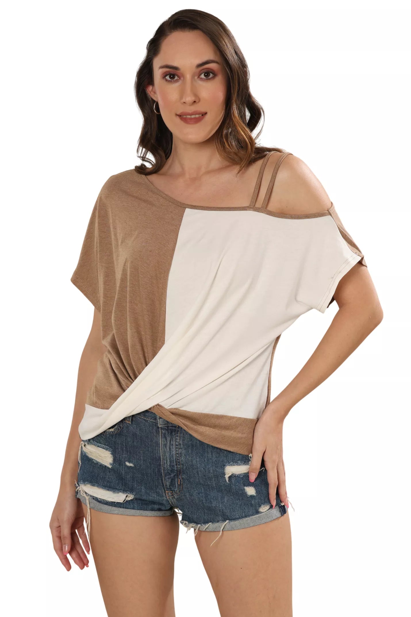 Daring Shoulder Twist Ensemble Top