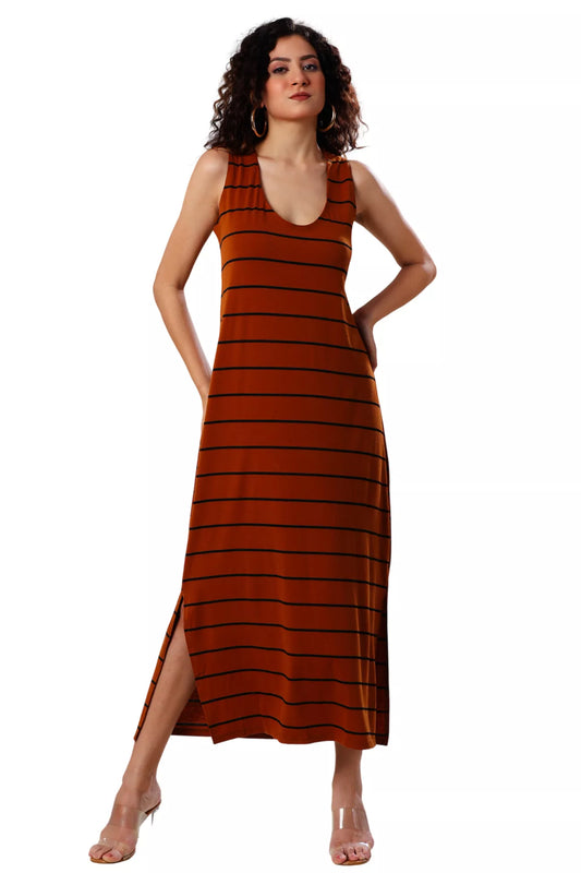 Mocha Magic Striped Dress