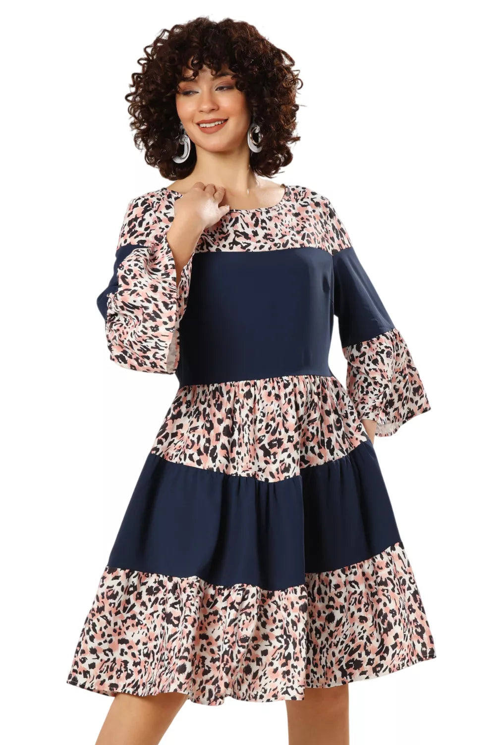 Navy Wildcat Belted Charm Dress