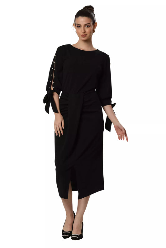 Pearl Embrace Black Dress