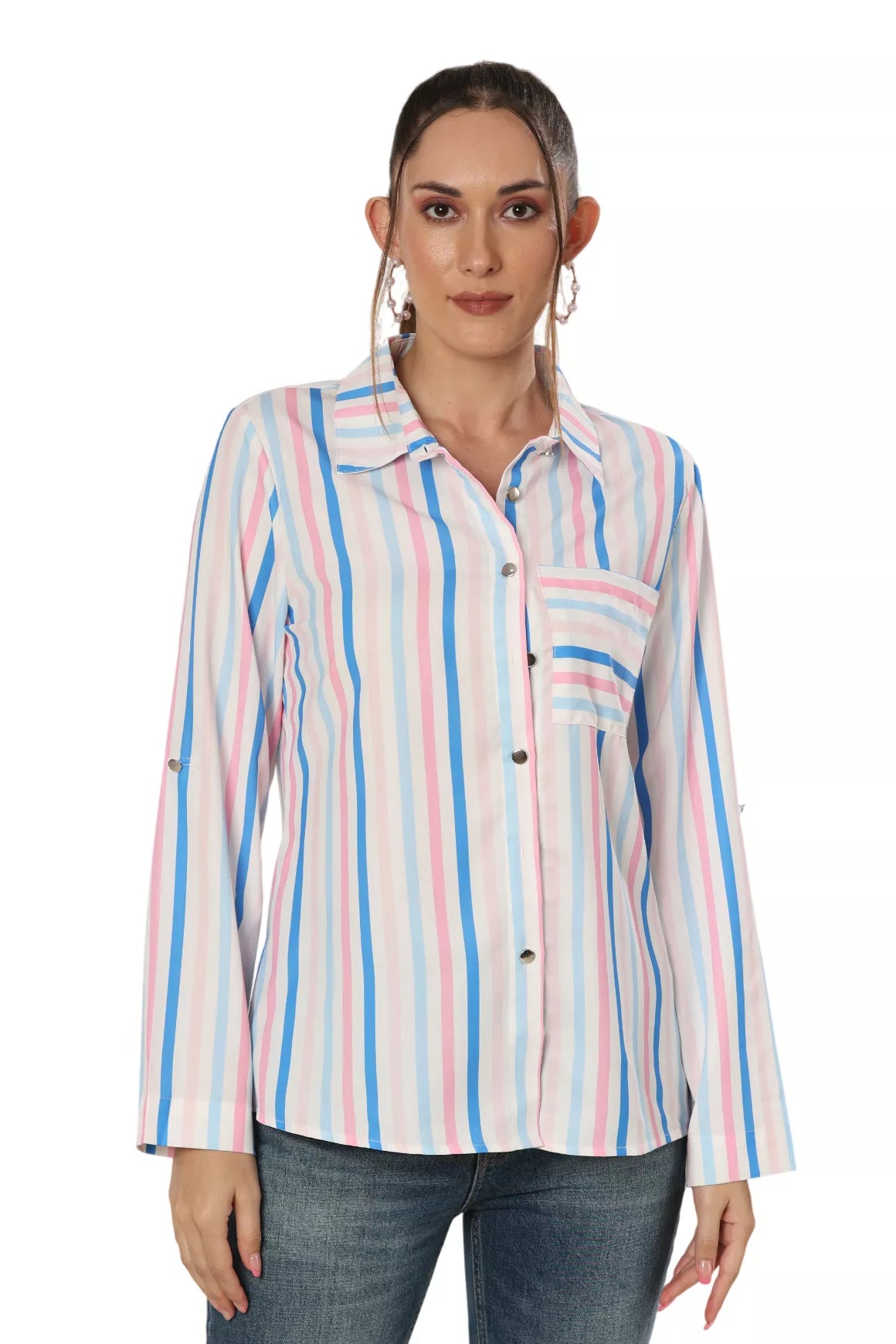 Skyward Journey Buttoned Beauty Top