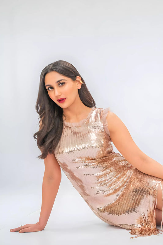 Sultry Gold Tassel Elegance Dress