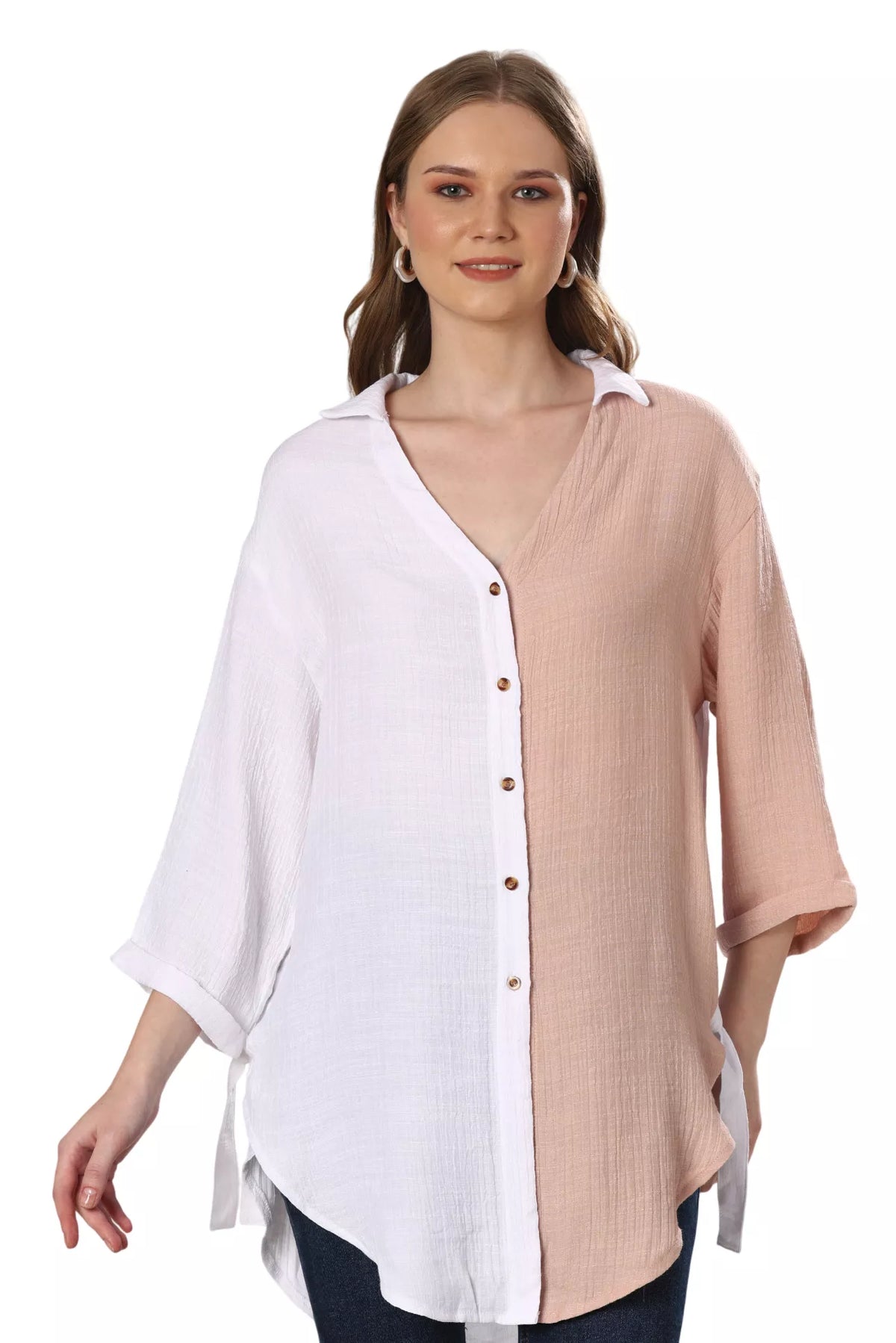 Timeless White Chic Contrast Shirt