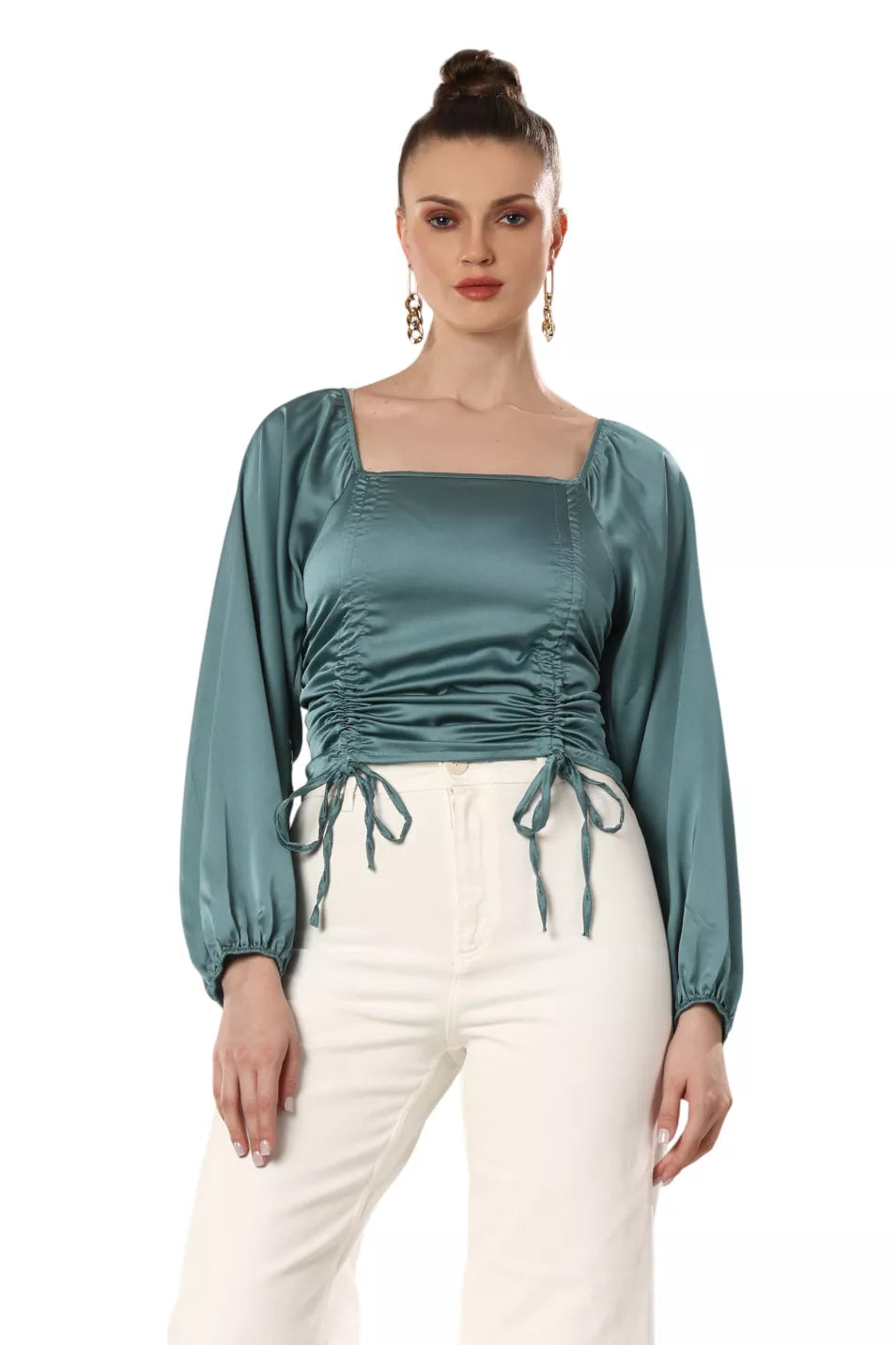 Turquoise Twilight Lace Crop Top