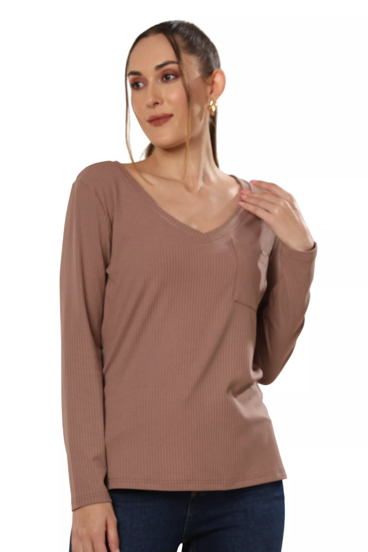 Warm Walnut Knit Bliss Top