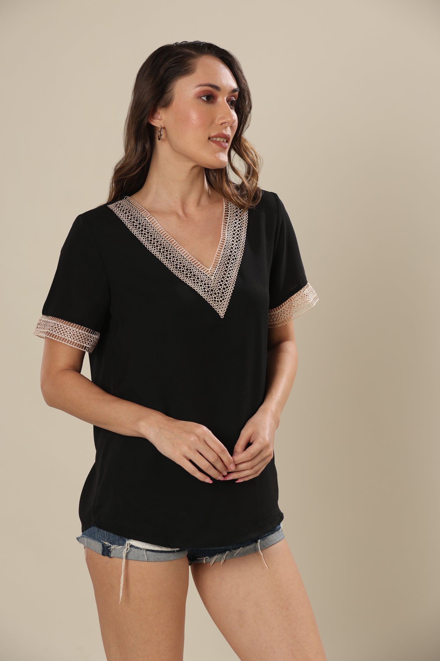 Monochrome Lace Affair Top