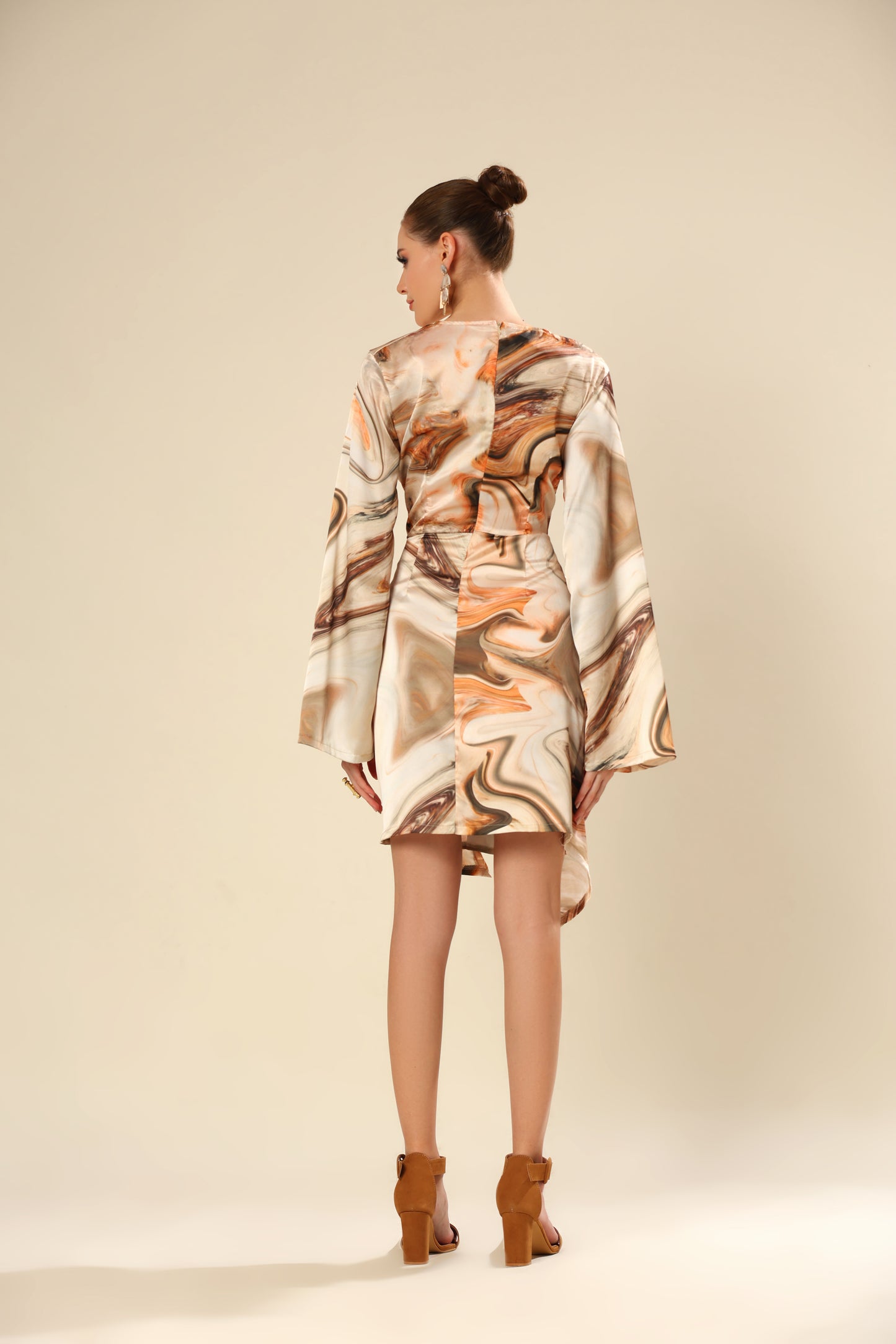 Satin Flair Adorned Dress