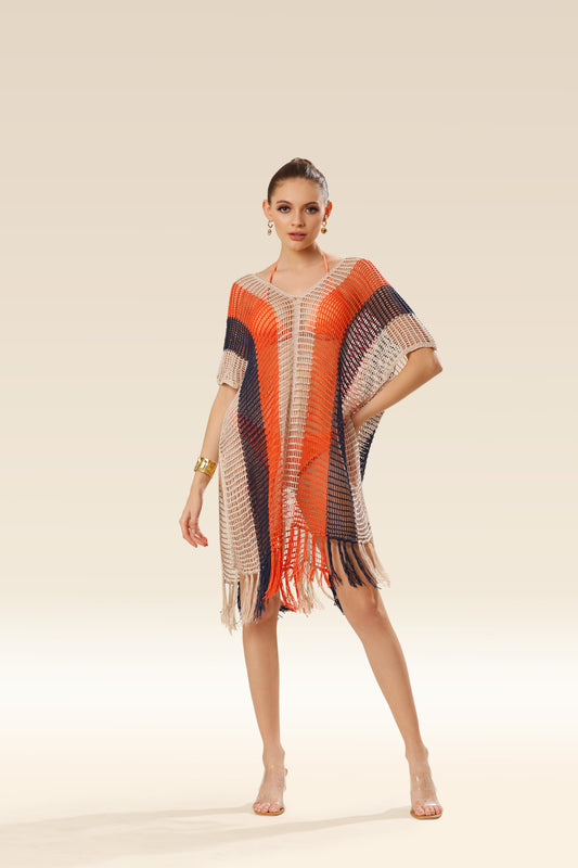 Rainbow Shoreline Striped Beauty Cover-Up