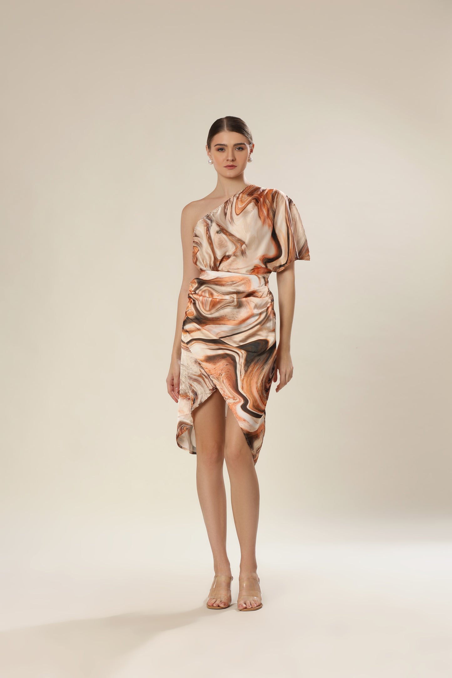 Mocha Midi Wrap Glam Dress