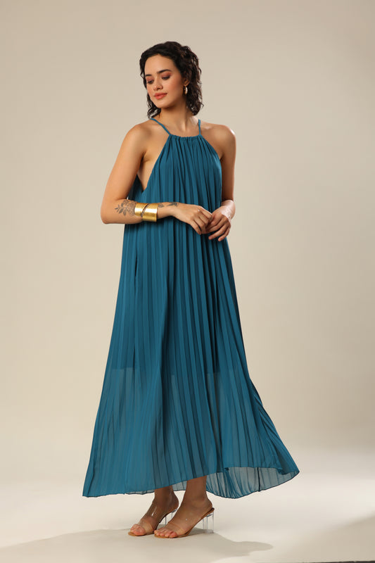 Pleats In Paradise Sleeveless Elegance Dress