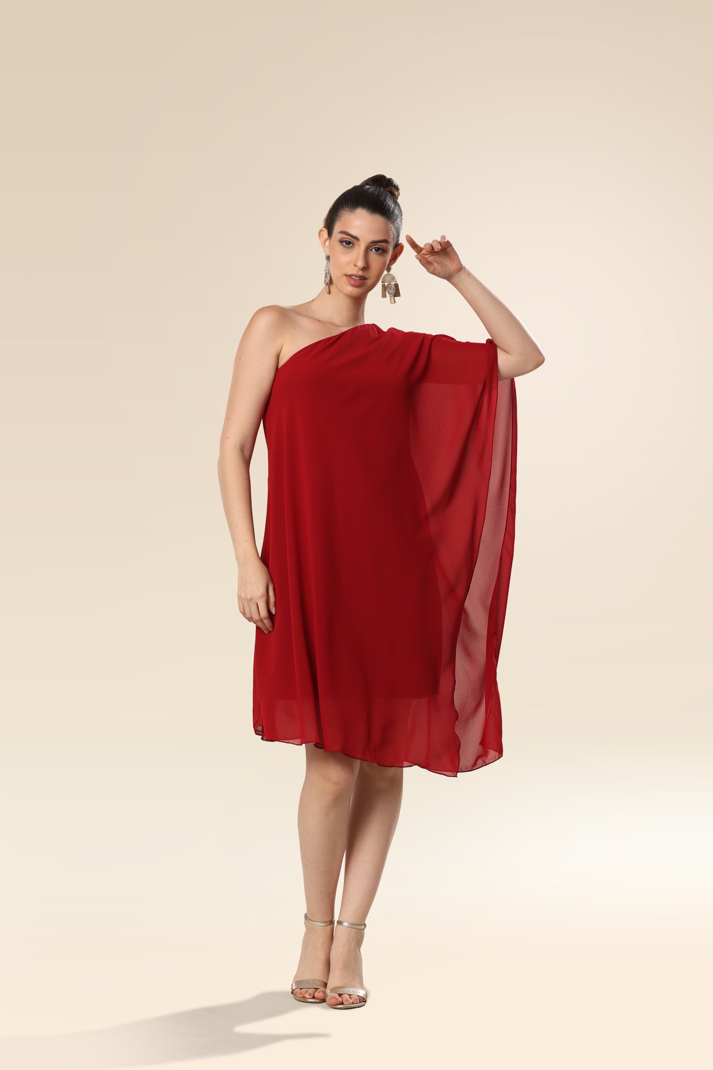 Red Rhapsody One-Shoulder Stunner Dress