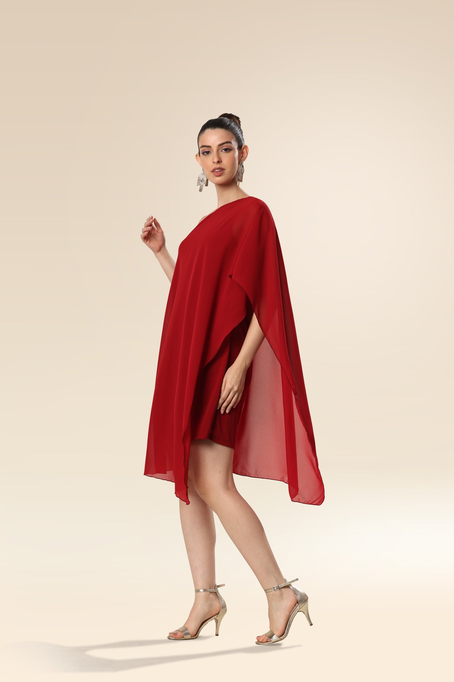 Red Rhapsody One-Shoulder Stunner Dress