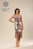 Sultry Gold Tassel Elegance Dress